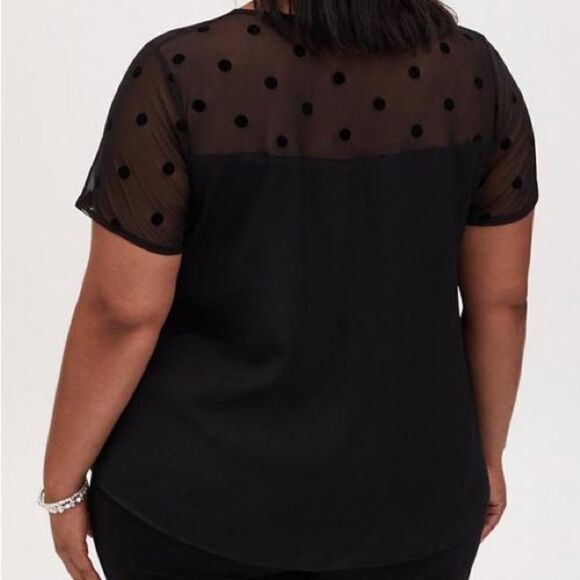 Torrid Dotted Mesh and Charmeuse Top - Picture 2 of 7